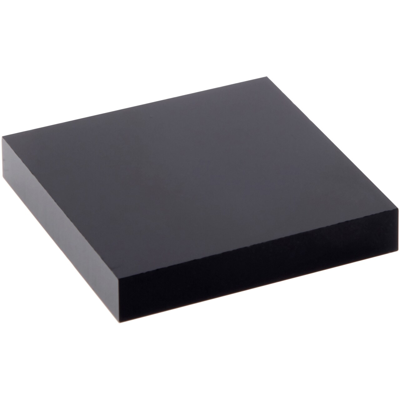 Plymor Black Acrylic Square Polished Edge Display Base, 1.25" W x 1.25" D x 0.25" H